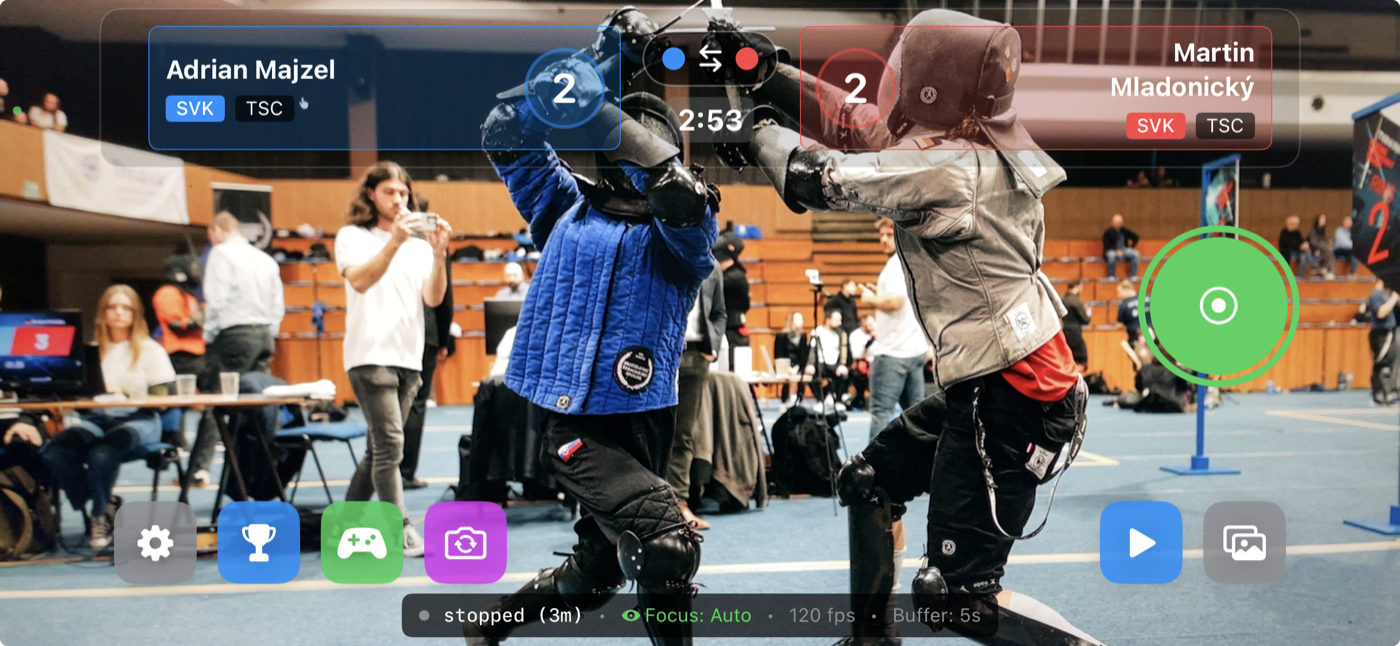 ReBout iOS app — live scoreboard and recording